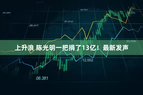上升浪 陈光明一把捐了13亿！最新发声
